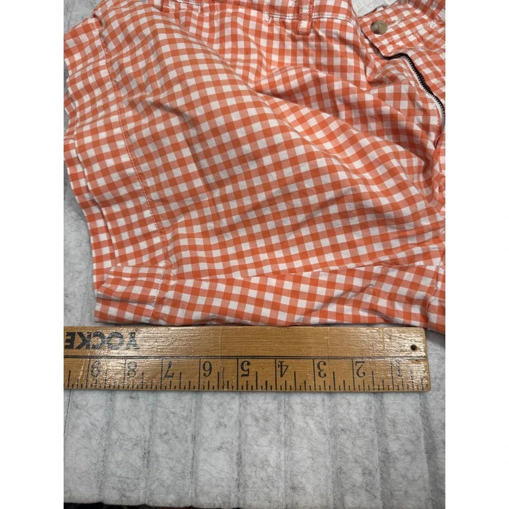 Polo Ralph Lauren Suffield Shorts Mens 38 Orange White Gingham Check Cotton 8.5